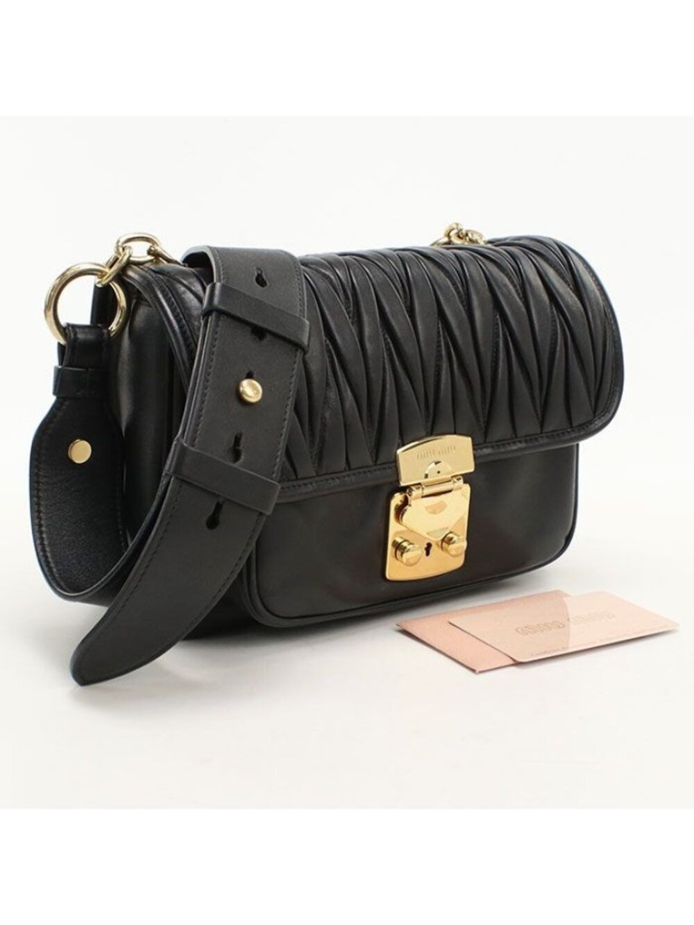 Miu Miu Matelasse Crossbody Shoulder Bag Lambskin